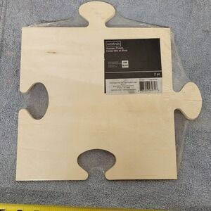ArtMinds Wooden Puzzle Piece Craft Blank 2pc Natural Wood DIY 12x12